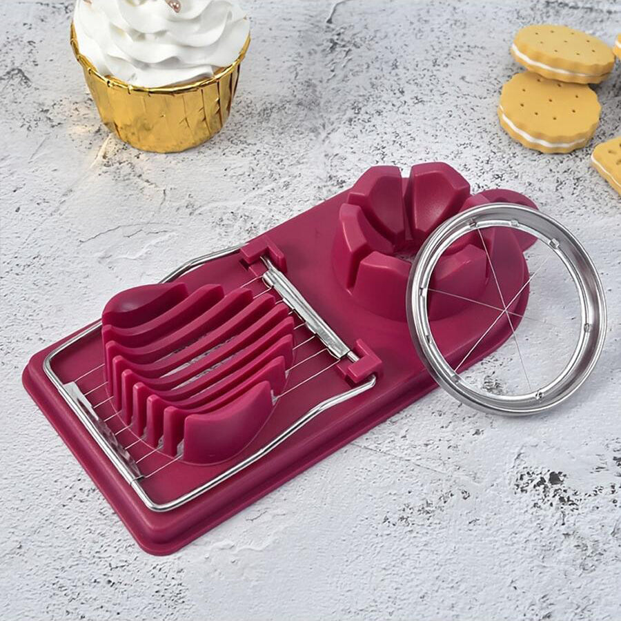 Multifunctional PP Base egg cutter 2-in-1 stainless steel