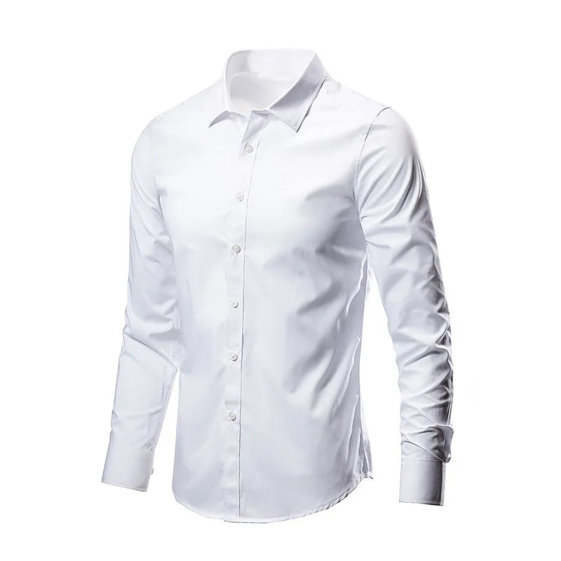 Spring Fashion Casual Slim Fit Long Sleeve Shirt Young Men's Trendy