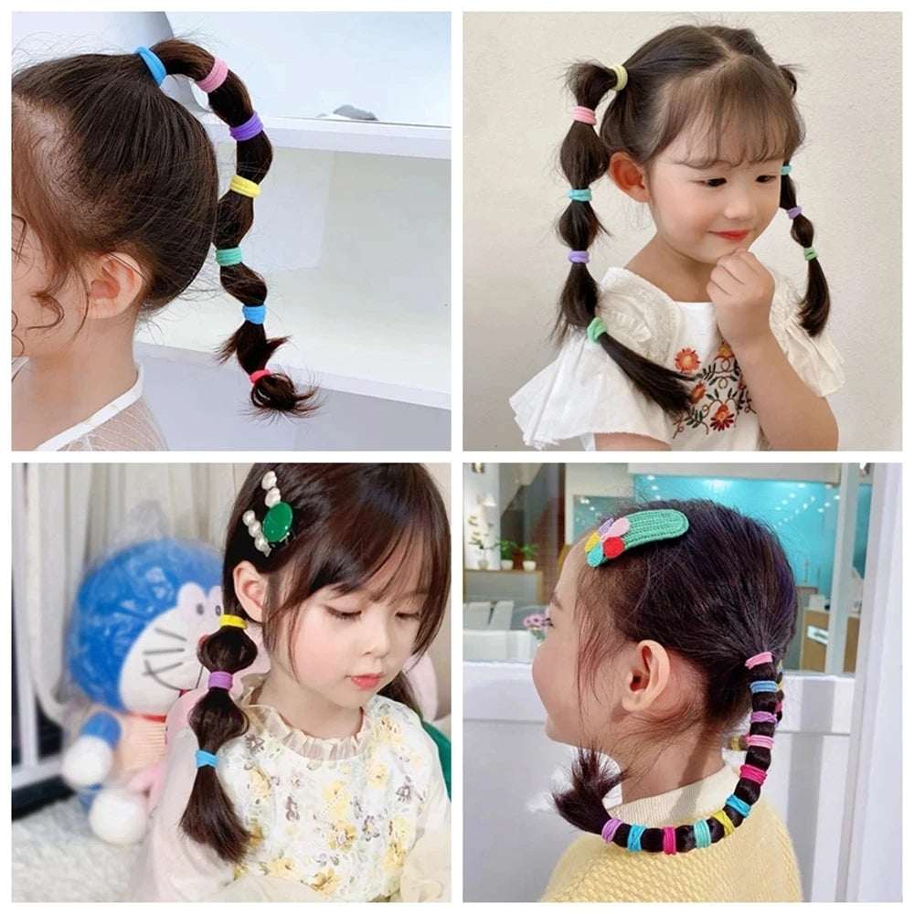 Colorful Basic Nylon Ealstic Hair Ties for Girls