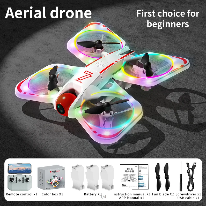 cz07 H21 Mini Drone with Rotating Colorful Lights 4K Camera