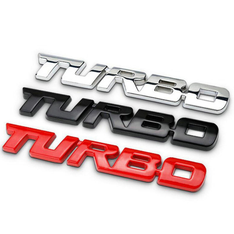 Car Sticker Turbocharged Turbo Metal Alloy 3D