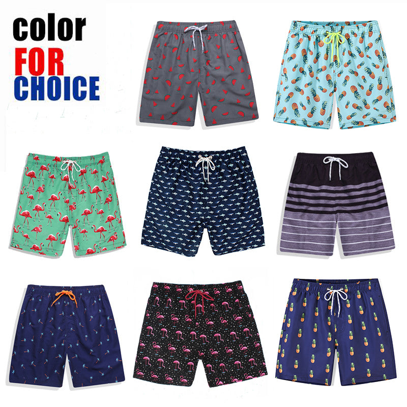Summer Men Beach Print Shorts Surfing Swimwear Fitness