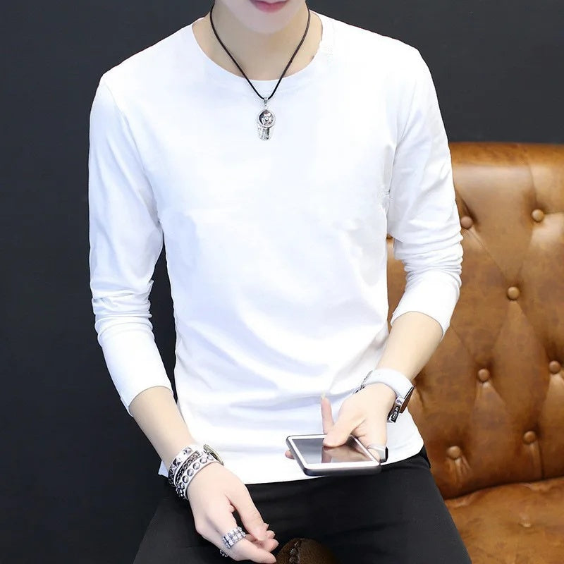 Spring Fashion Casual Slim Fit Long Sleeve Shirt Young Men's Trendy
