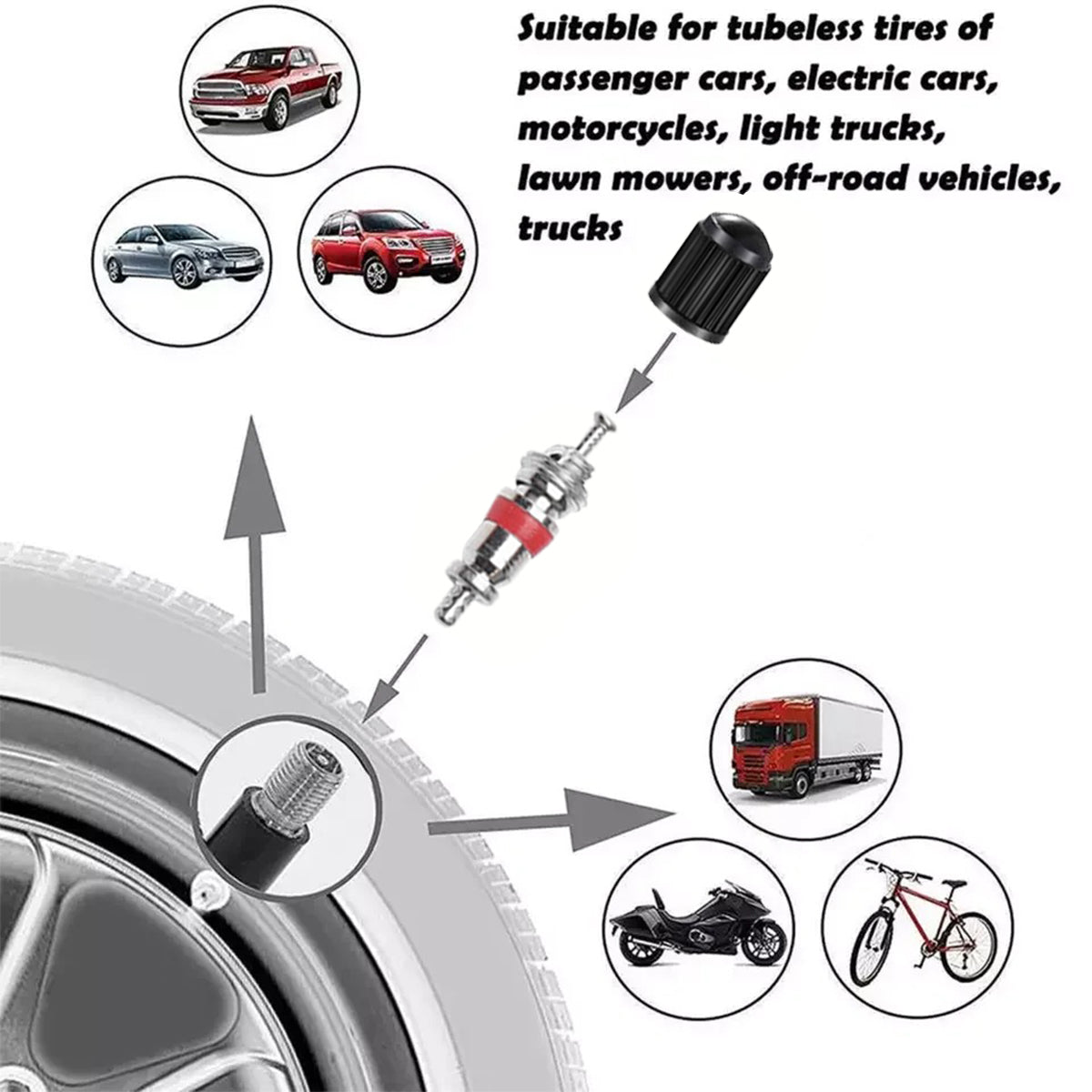 Car Bicycle Slotted Handle Tire Valve Stem Core Remover Screwdriver