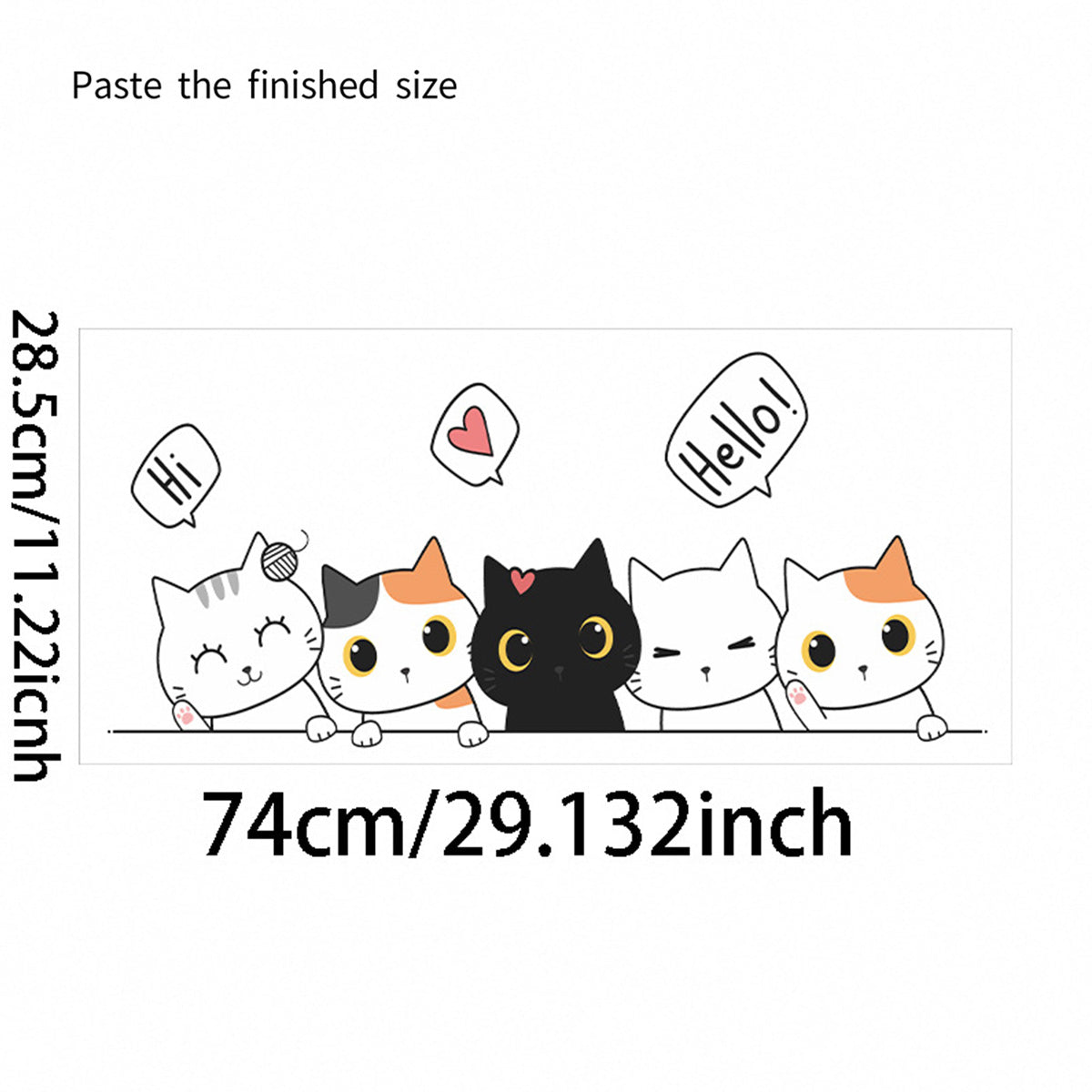 1PC Carton Cute Cat Stickers For Decorating Bedroom Wardrobe Doors