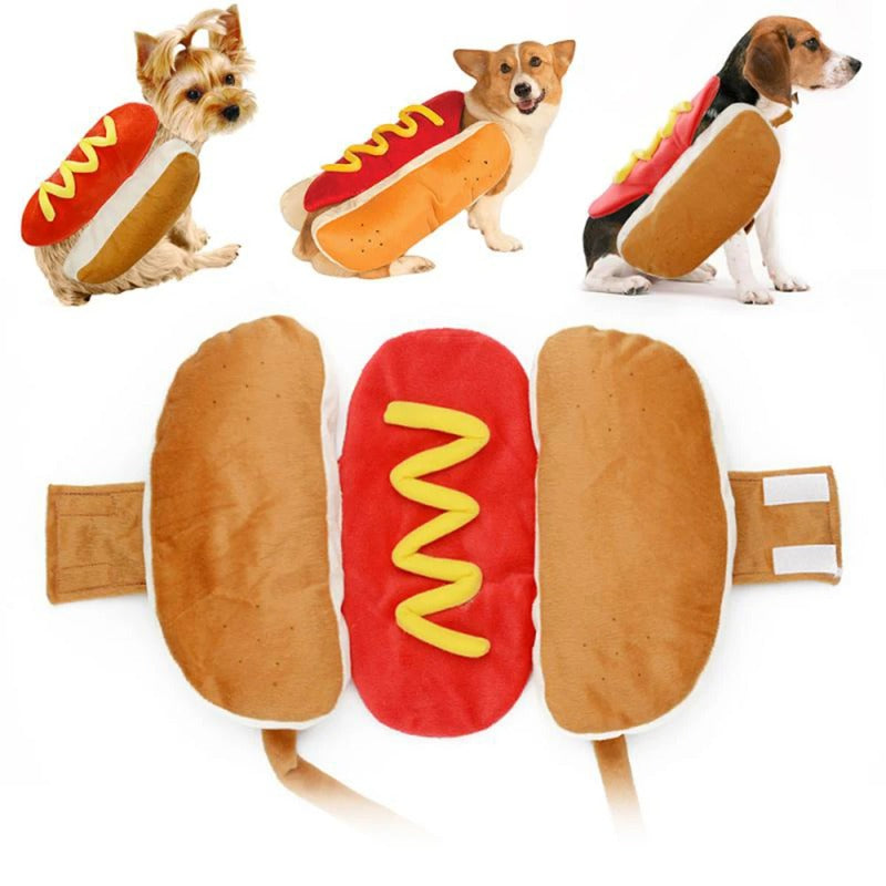 Dog Costumes Hot Dog Shaped Dachshund Sausage Adjustable Clothes