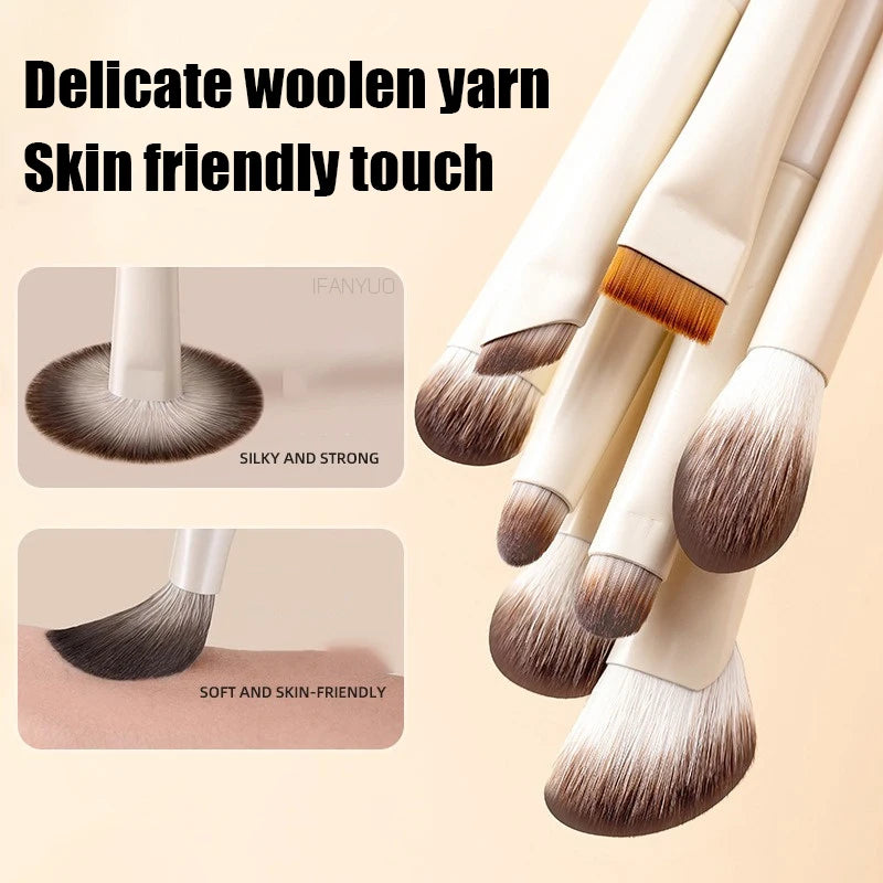 5/6/8/10pcs Natural Eye Makeup Brushes Set Detail Eyeshadow Brush