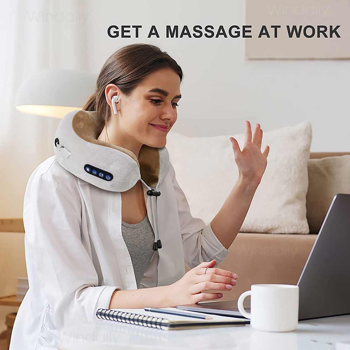 Portable U-Shape Neck Pillow Massage Machine
