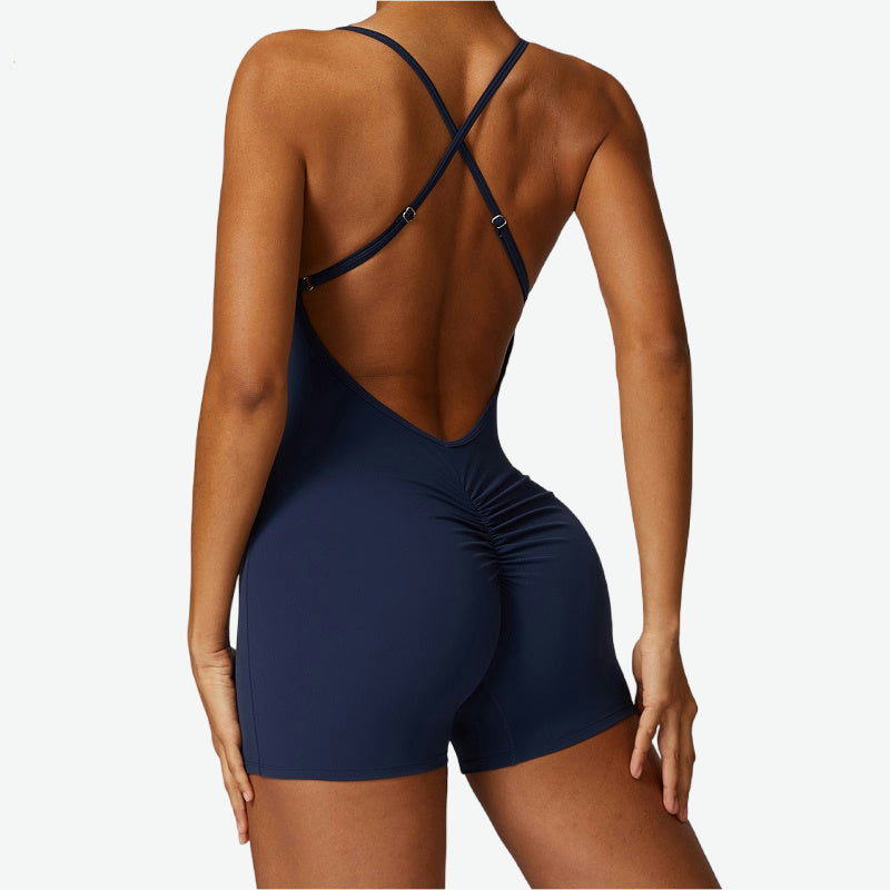 Cross Back Sport Romper Short Workout Romper Women GYM