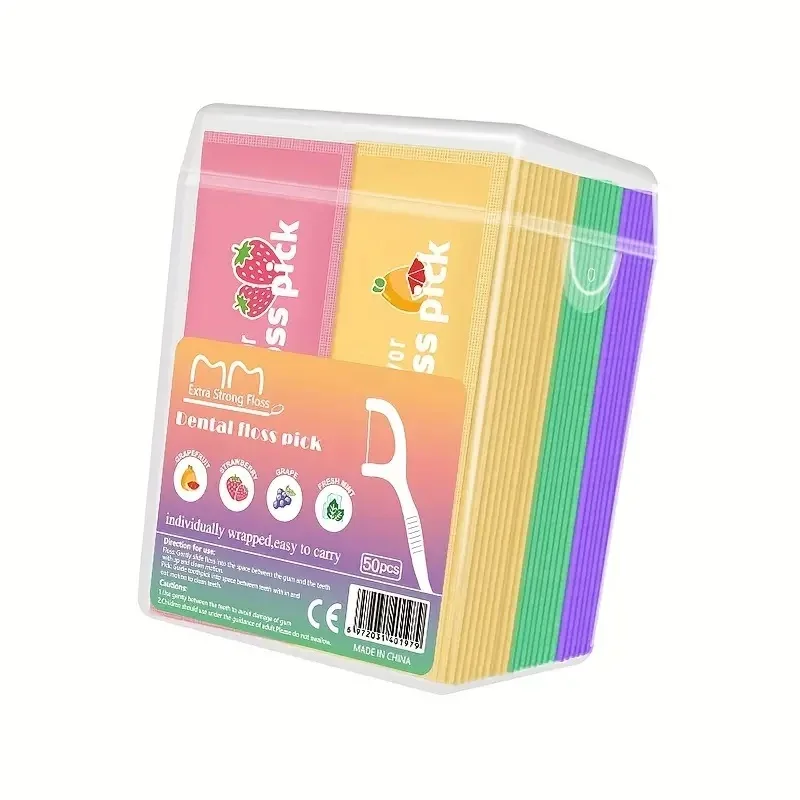 50pcs Fruit-Flavored Dental Flosser Picks