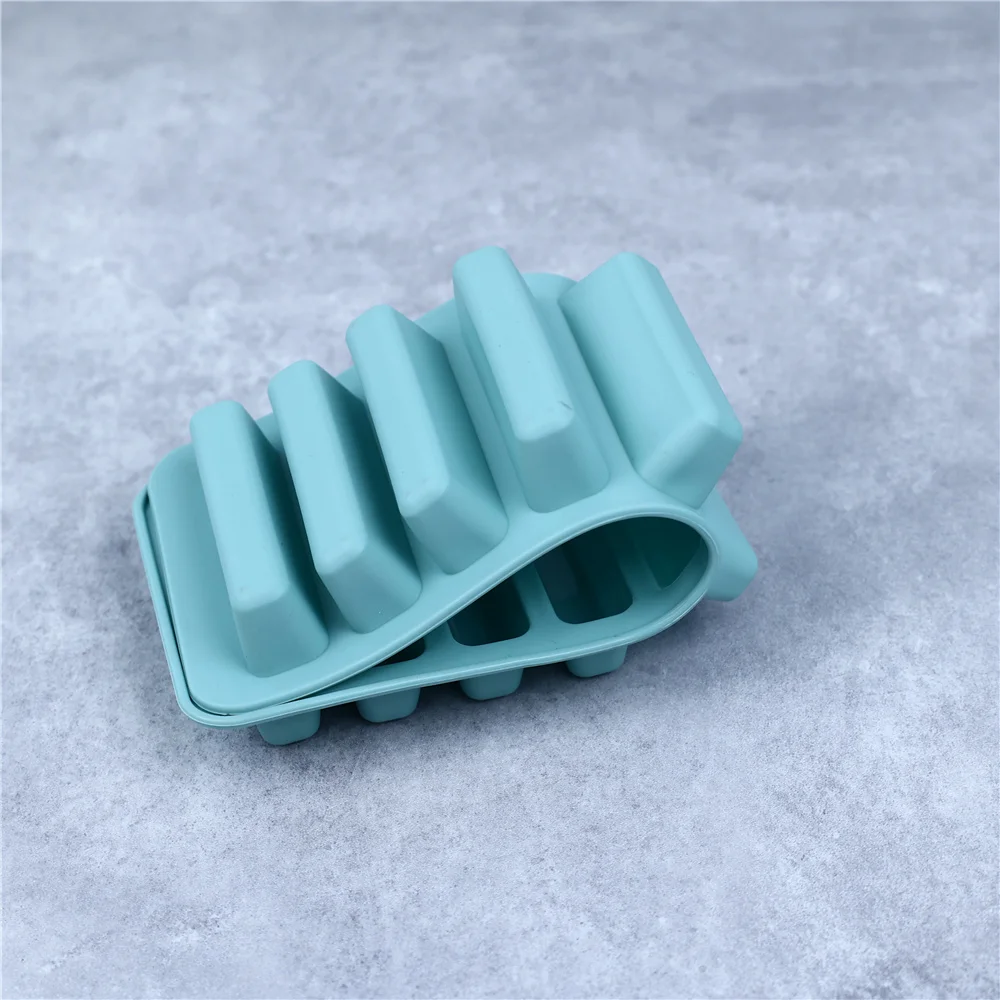 Long strip silicone Moulds 10 grid giant silicone ice cubes square tray mold non-toxic durable wine ice cube manufacturers
