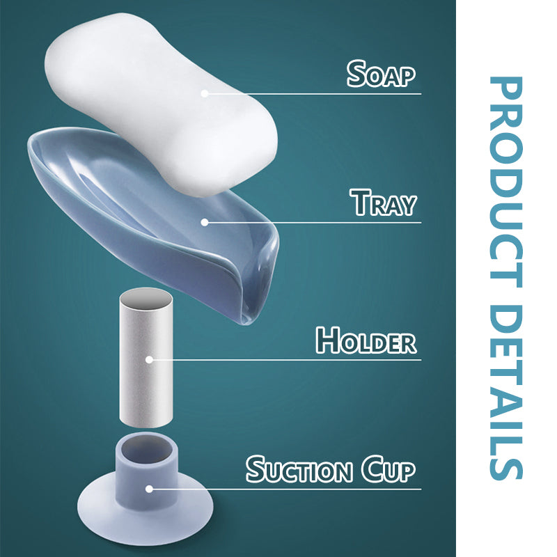 Soap Holder Drain Water Soap Dish Leaf Shape Soap Box