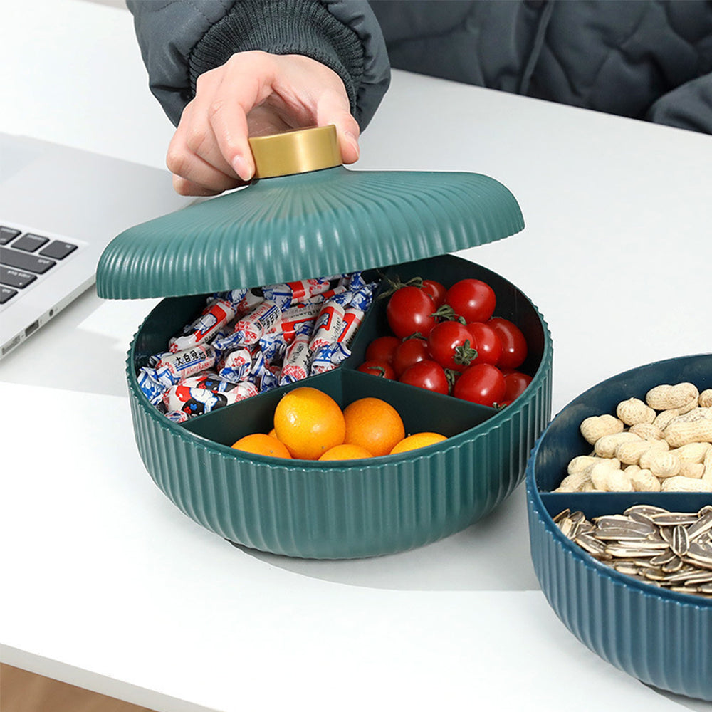 Food Platter Food Storage Tray with Lid 4 Compartment