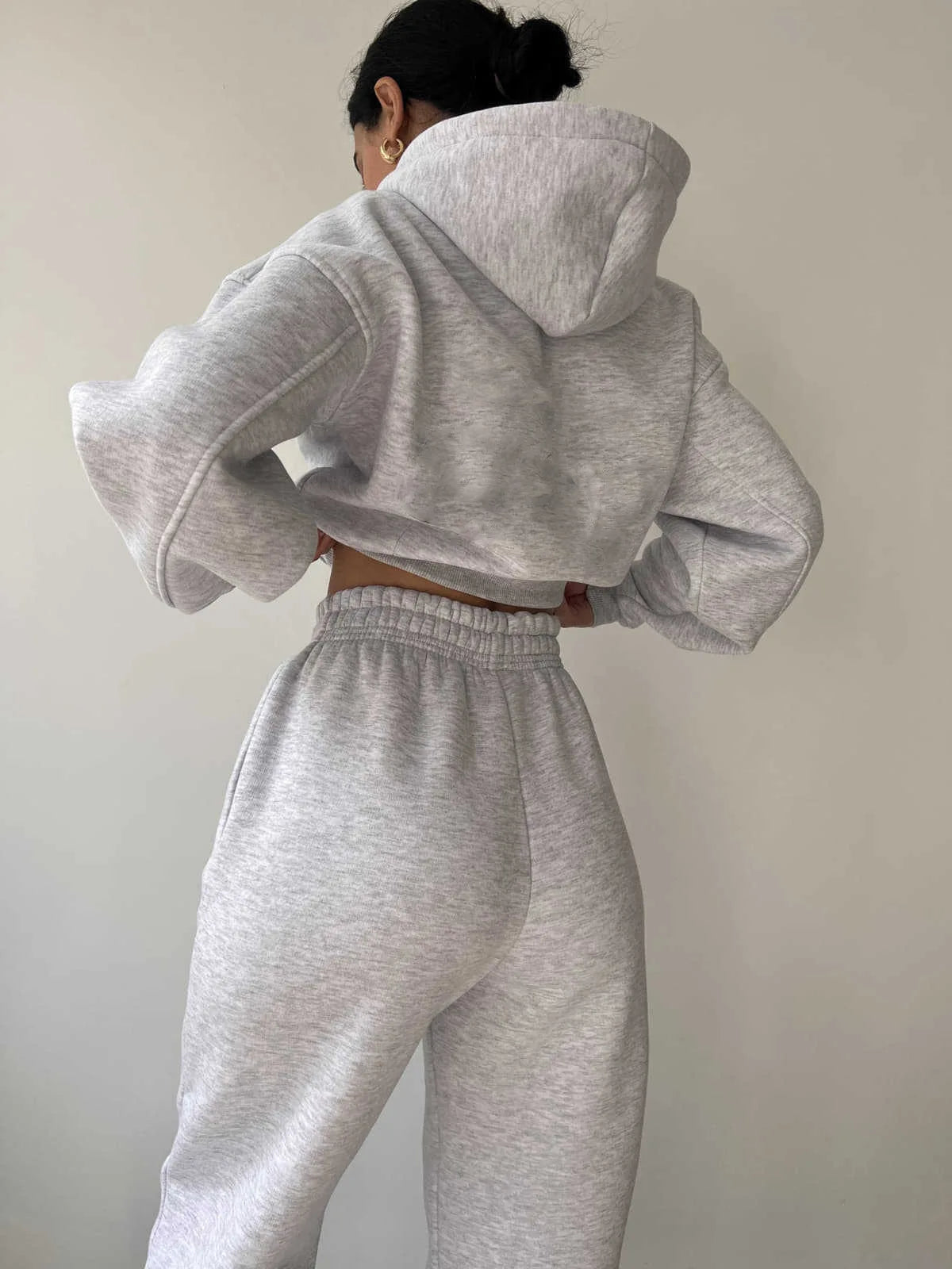 Fashionable Casual Hoodie And Sporty Pants Women's Set