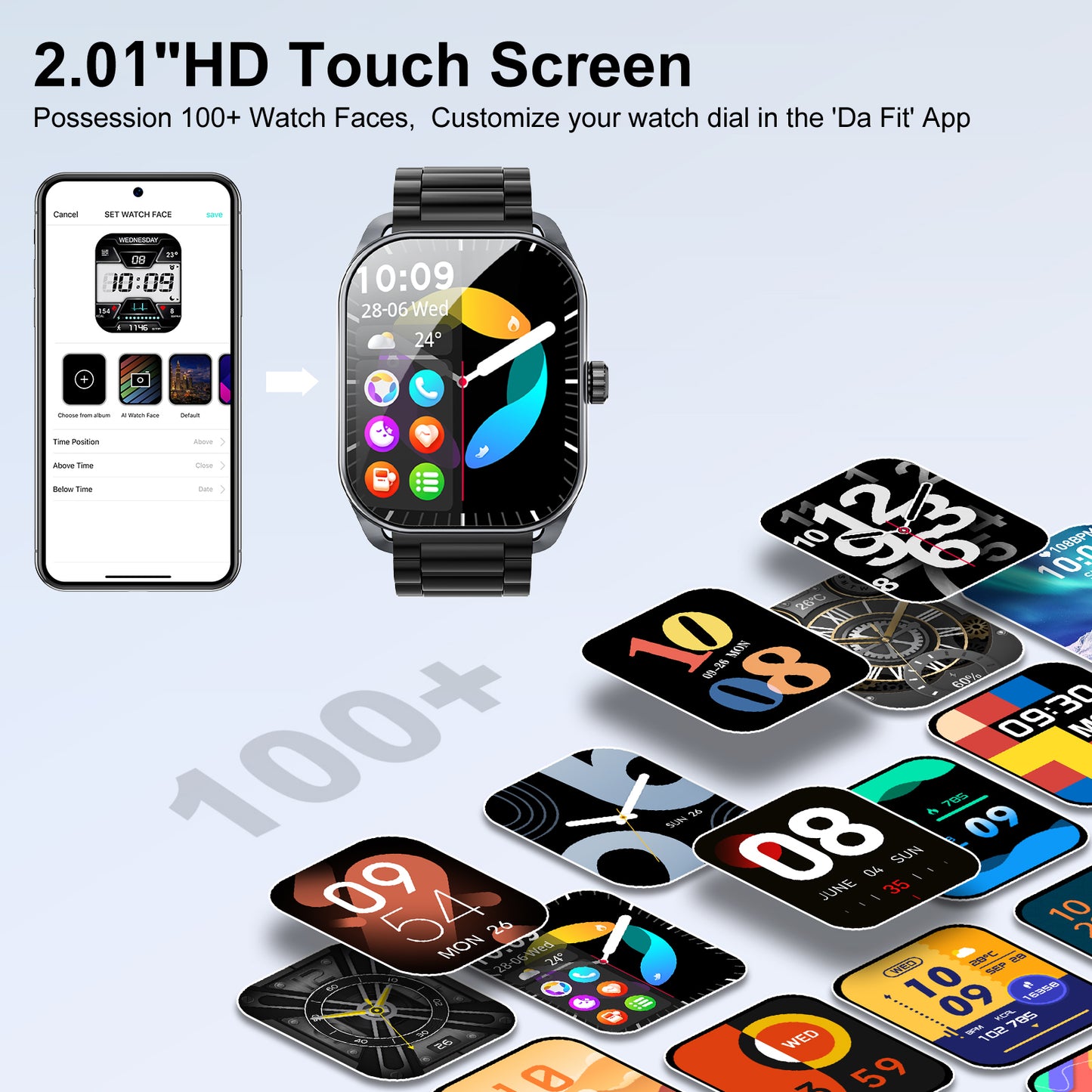 2024 Smart Watches For Men 2.01-inch curved screen Bluetooth
