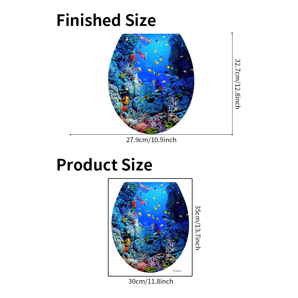 SeaWorld Toilet Lid cWall with Self-adhesive Bathroom