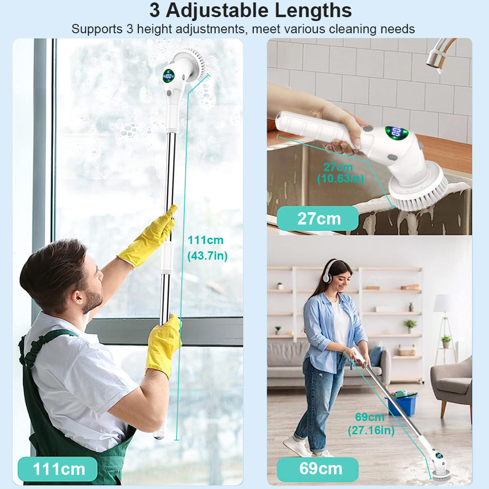 Electric Cleaning Brush 8 in 1 Multifunctional For Bathroom Kitchen Windows Toilet