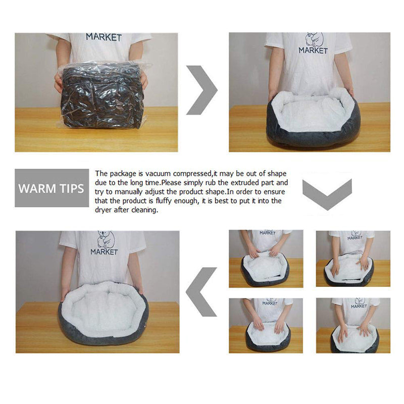 Dog Bed Cat Bed Pet Beds with Thickened PP Cotton Dog Cave Bed