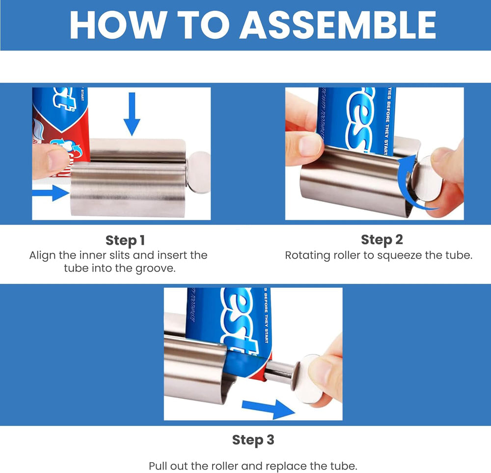 Bathroom Accessories Toothpaste Squeezer Tube Roller Stainless Steel