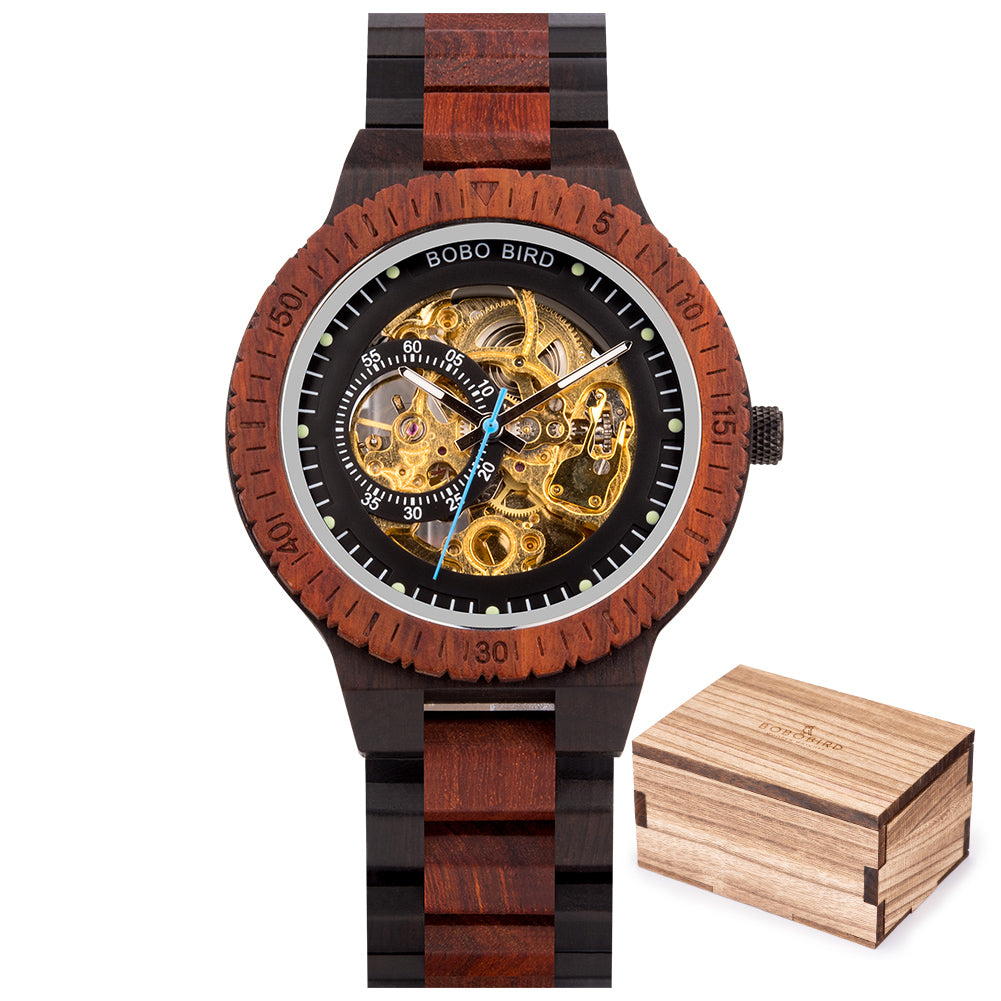 Wood Mechanical Watch Men Relogio Masculino