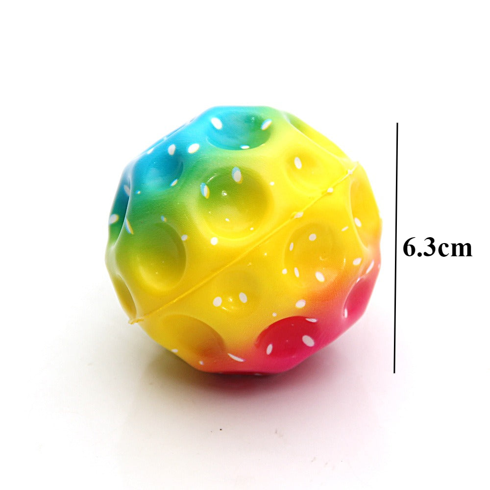 2Pcs Colorful Perforated Soft Anti-Gravity Rubber Bouncy Ball