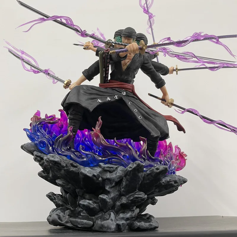 Anime One Piece 40cm Zoro Figure Wano Onigashima 9 Swords Style