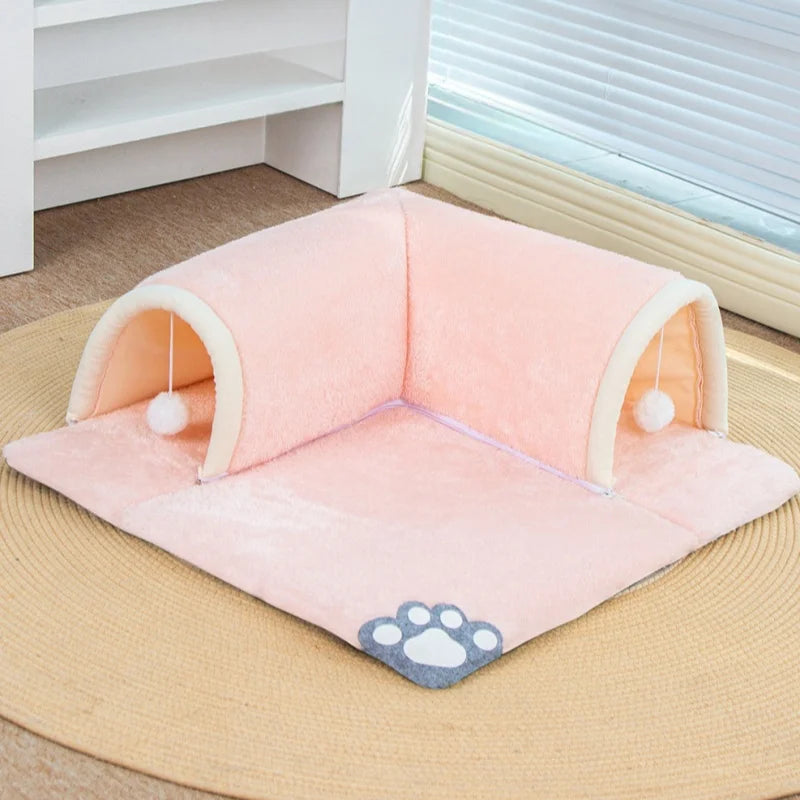 Cat Tunnel Bed Universal Detachable Warm Cat House