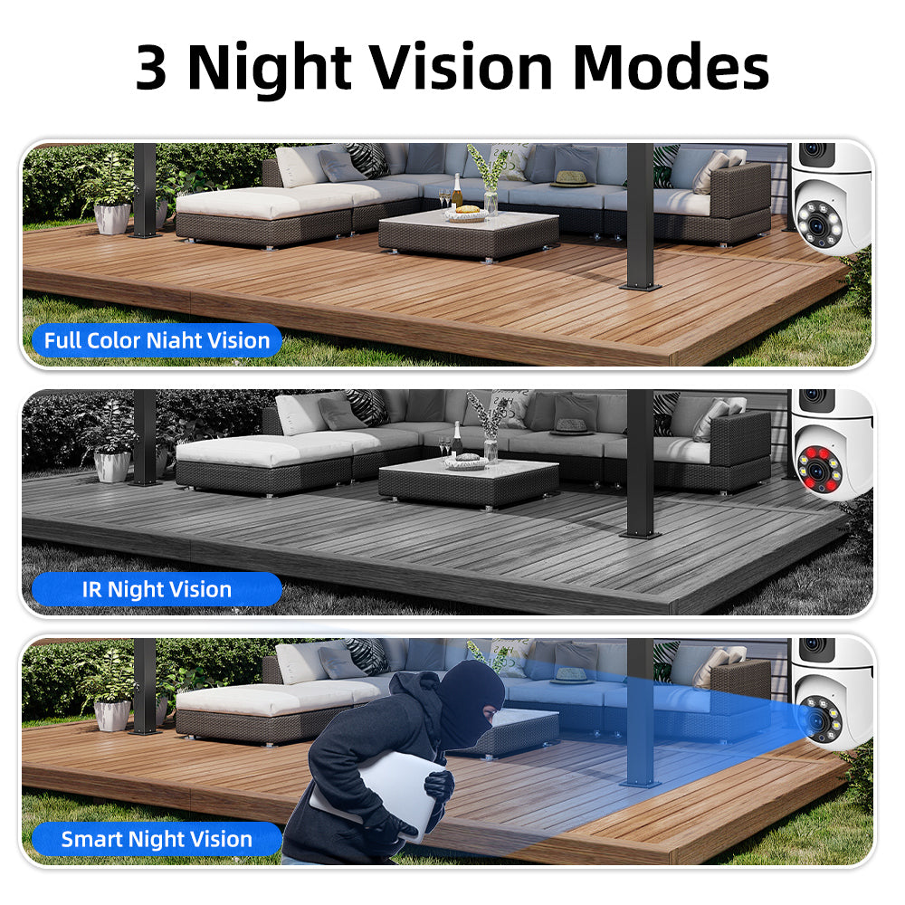 8MP Dual Lens WiFi Camera Dual Screen Wifi Surveillance Camera Outdoor