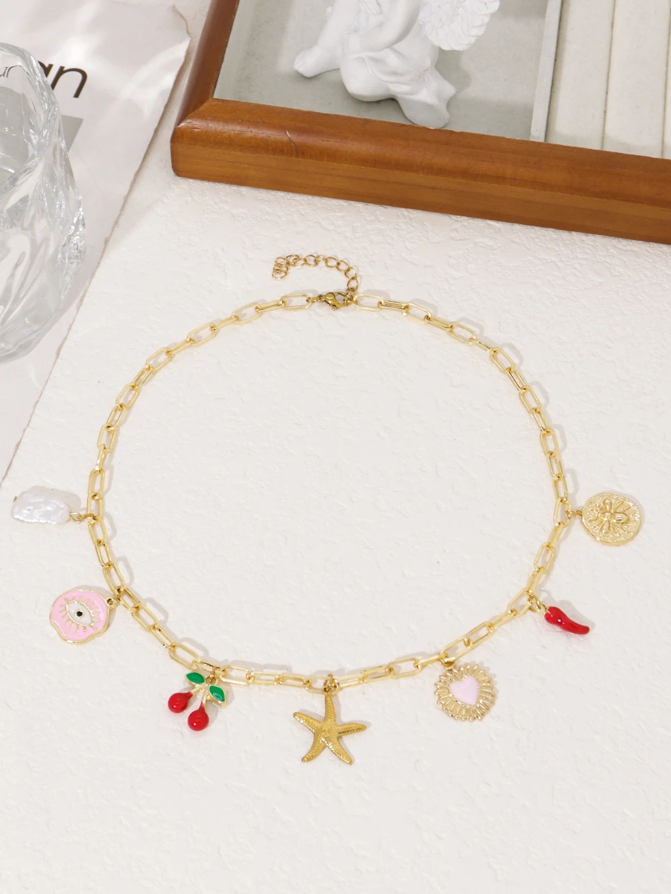 Charm Dopamine Cherry Starfish Pendant