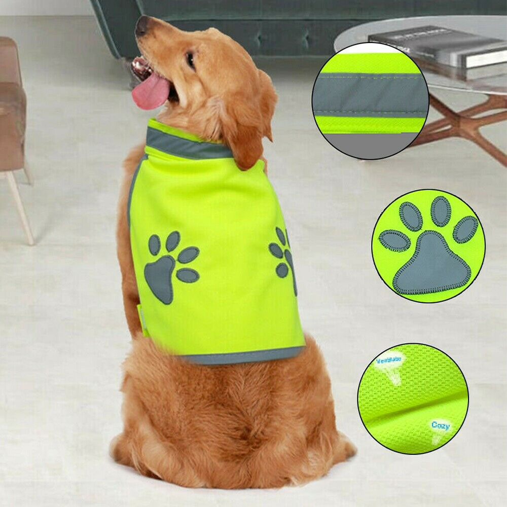 Reflective Dog Safety Vest High Visibility Fluorescent Pet Hi Vis Jacket Coat