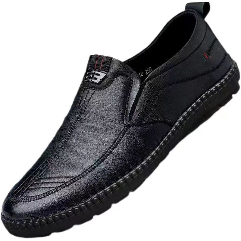 Mens Leather Loafers Non Slip Walking Flats