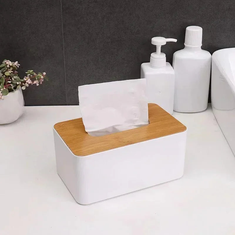 Japanese Simple Wooden Plastic Home Tissue Box