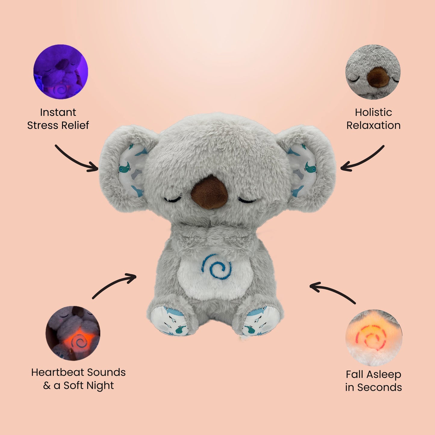 4 MODES Original Sleeping Time Baby Breathing Anxiety Relief Capybara Sensory Toy