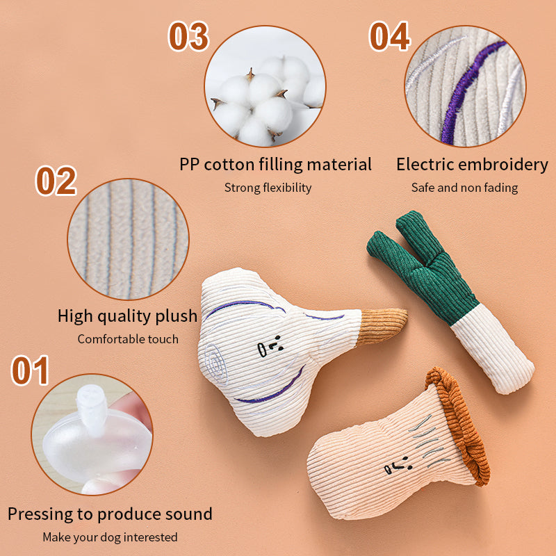 Pet Dog Plush Noise Chewing Toy Be Endurable Onion Mushroom Garlic