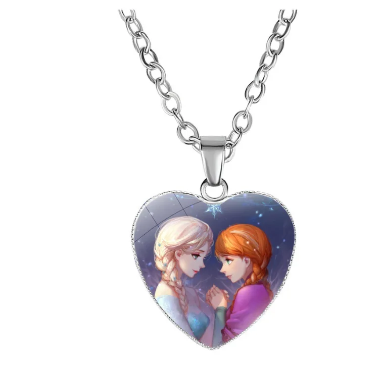 Disney Frozen Princess Necklace Children's Anime Figures
