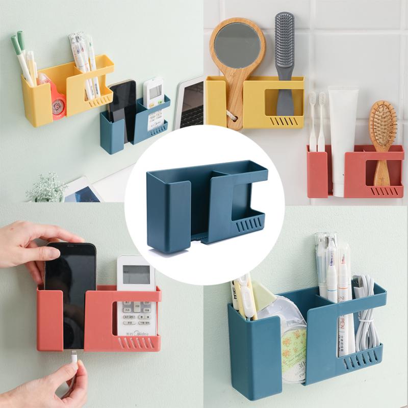 2 In 1 Wall-mounted Mobile Phone Remote Control Storage Box