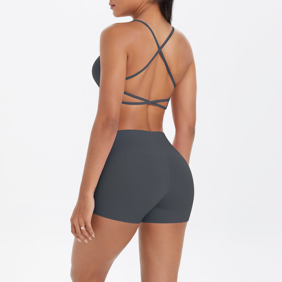 2PCS Yoga Clothes Halter Yoga Top Set Fitness Gym Suit