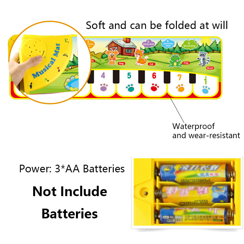 Piano Mat for Kids Children Fitness Keyboard Play Music Carpet