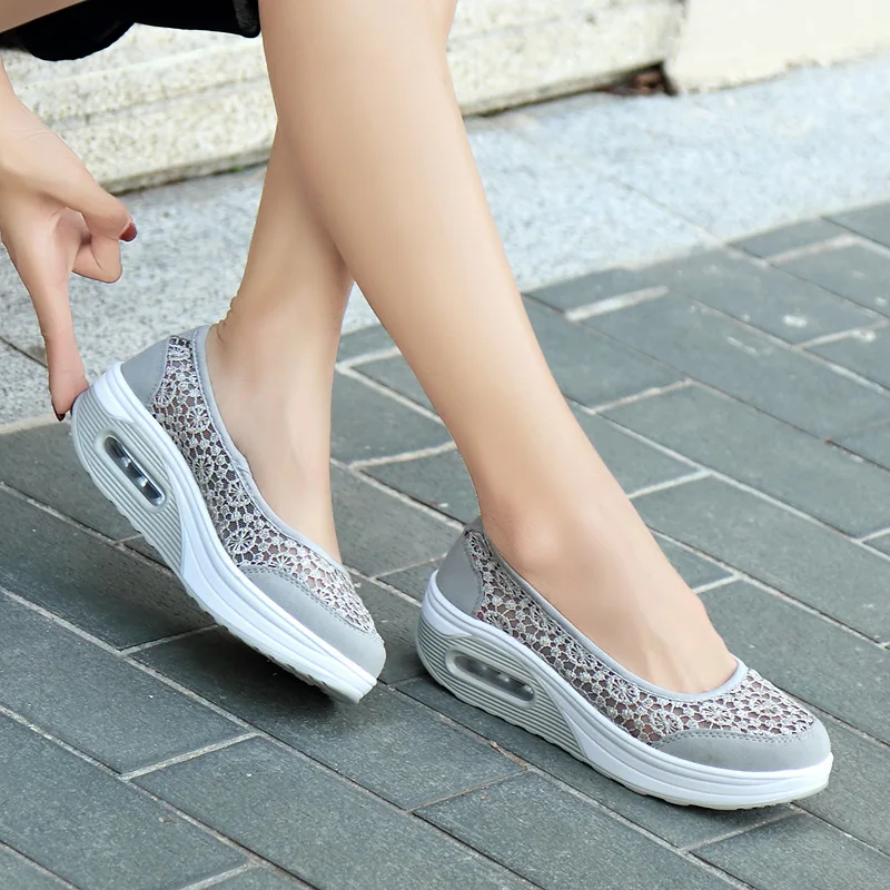 Air Mesh Breathable Women Sneakers Swing Wedge
