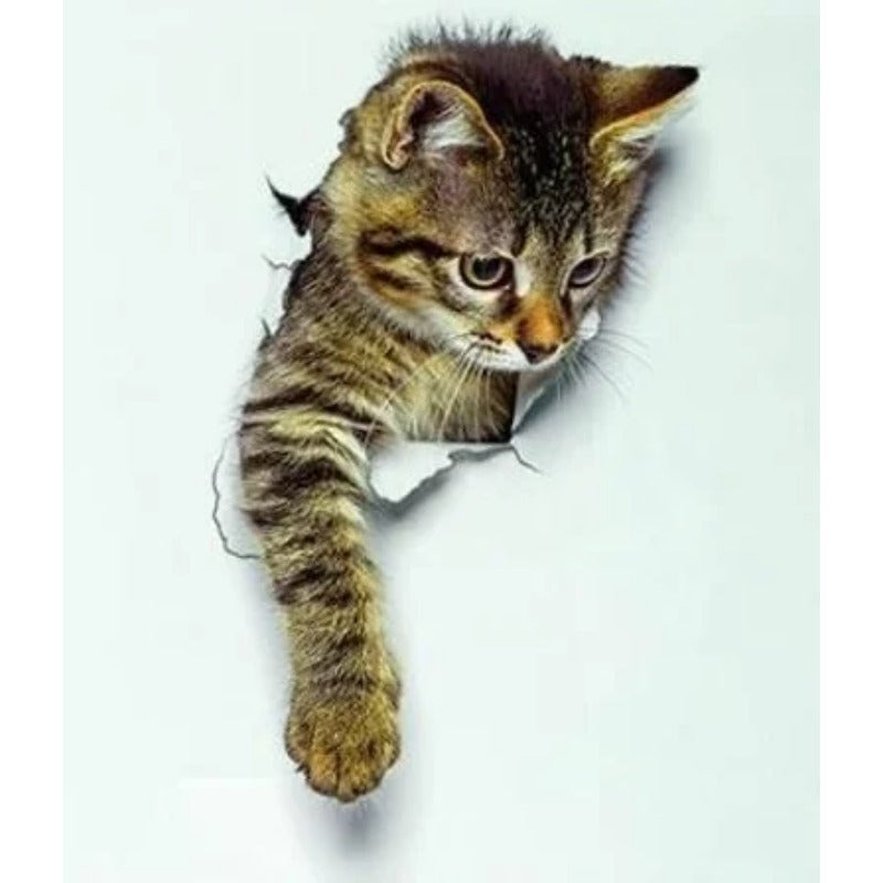 3D Cute Cat Self-adhesive Removable Wallpaper