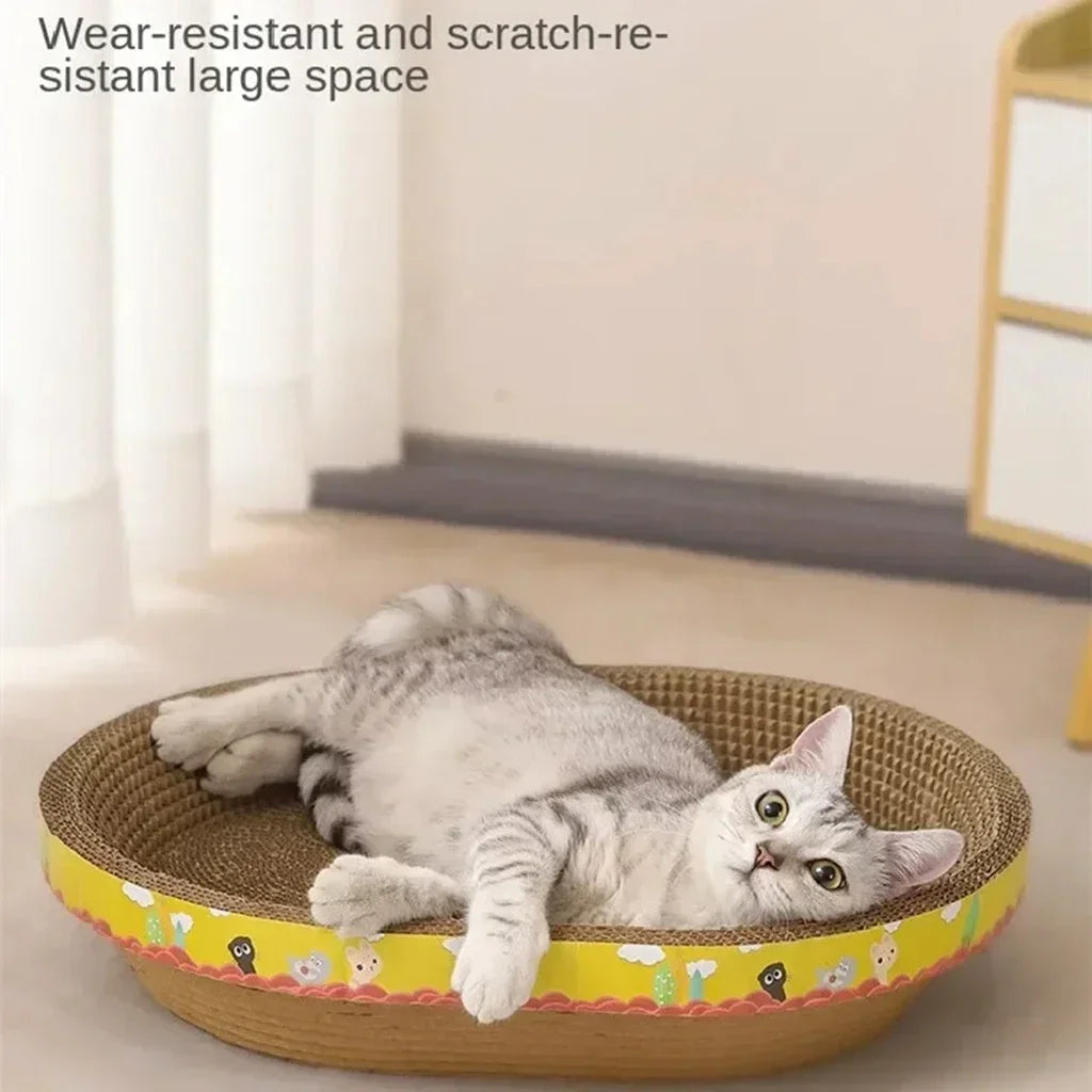 Cat Scratching Board Protect Furniture Grinding Claw Toys Oval