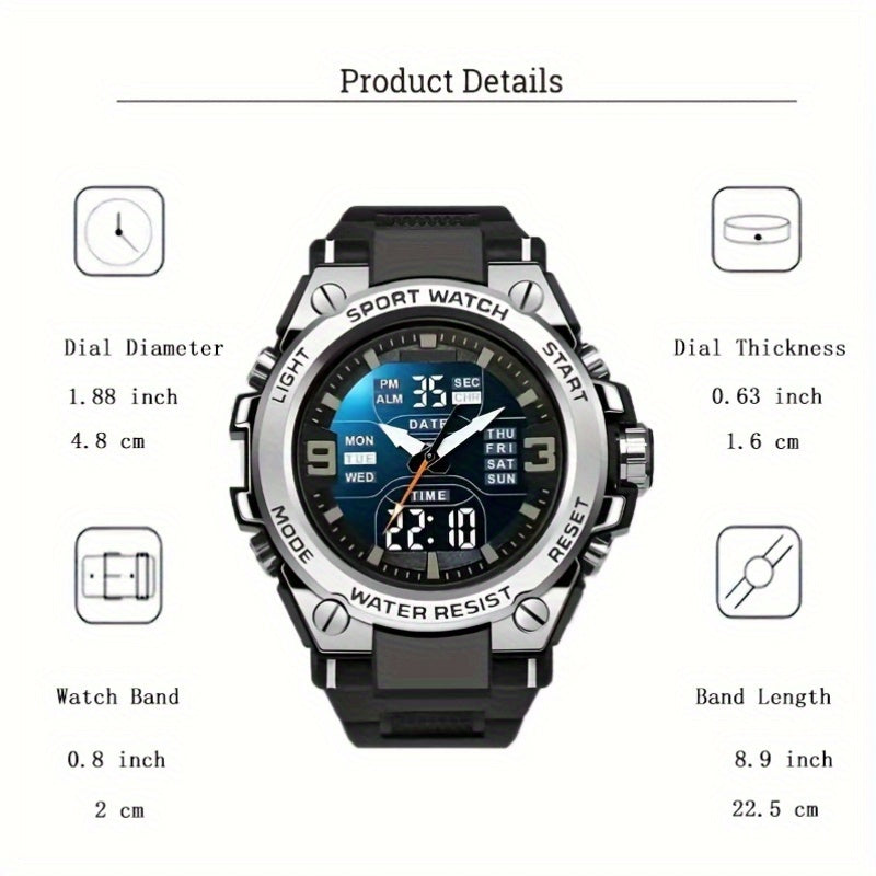 Men's digital sports watch