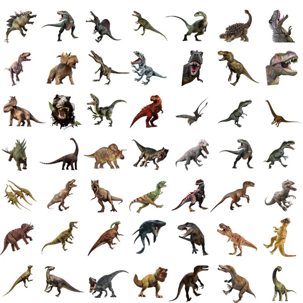 50PCS Jurassic Park Movie Stickers Dinosaur Animal Anime