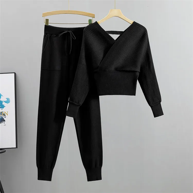 Elegant Tracksuit Sexy Two Piece Set Women Korean Style