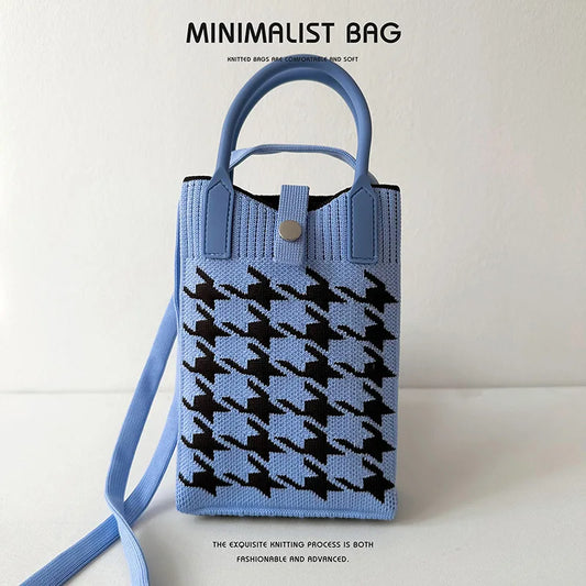 shoulder bag mini knitted mobile phone bag