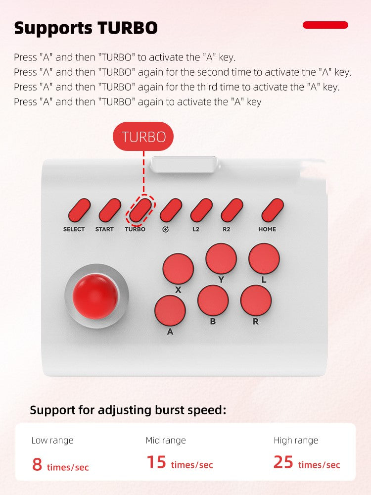 Arcade joystick Wireless Gaming Controller for PC/Android/ios/Switch/PS3/PS4 Fighting Game