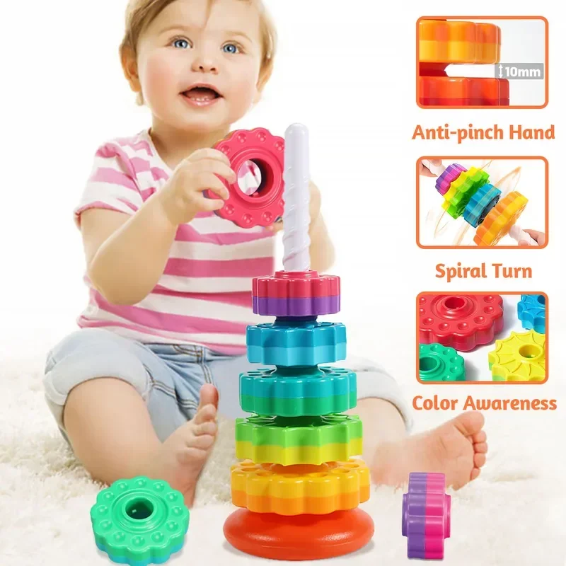 2024 New Rainbow Turret Stacking Music Color Nesting Ring