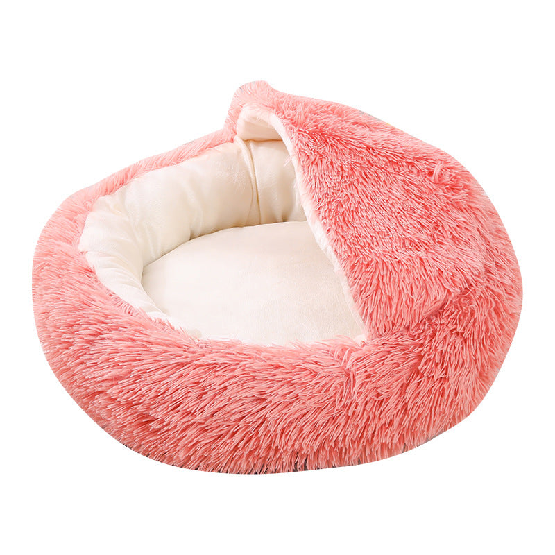 Winter warm shell semi-enclosed cat litter pet cat bed semi-enclosed