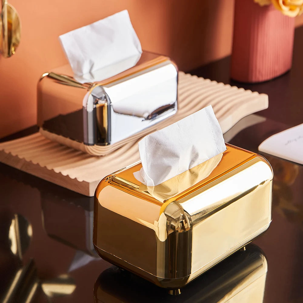 Luxury Golden Tissue Boxes Storage