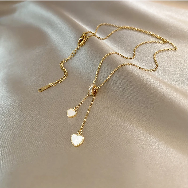 Stainless Steel Niche Design Love Shell Girl Necklace